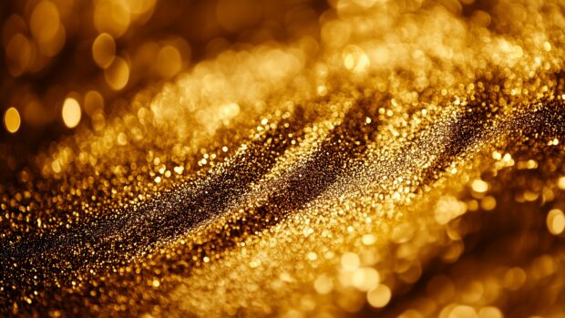 Cute golden glitter 4K desktop wallpaper with a luxurious texture.