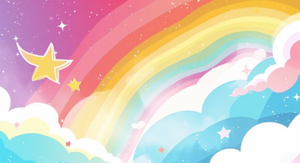 Cute rainbow HD wallpaper for desktop.