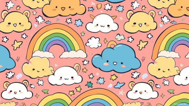 Cute rainbow PC background.