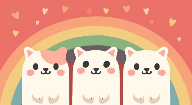 Cute rainbow desktop HD wallpaper.