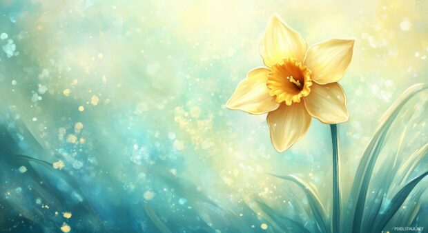 Daffodil abstract wallpaper HD with a cheerful and artistic design.