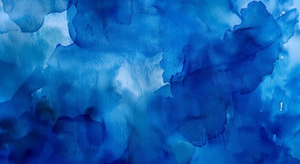 Deep blue watercolor wallpaper with rich shades.