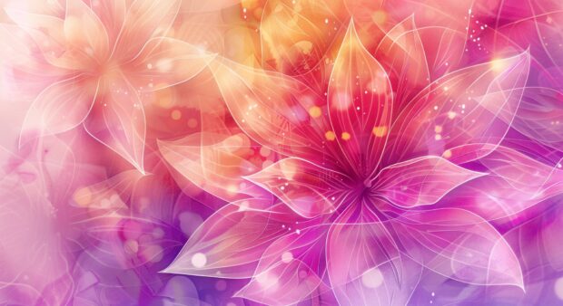 Floral watercolor wallpaper with delicate.