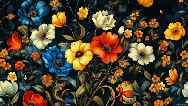 Flower HD wallpaper highlighting an array of exotic flowers with intricate details and rich colors.