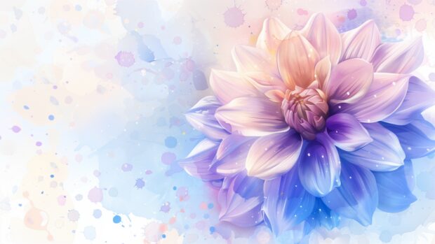 Flower watercolor 4K background with intricate petal details.