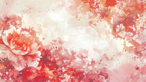 Flower watercolor 4K wallpaper with delicate details.