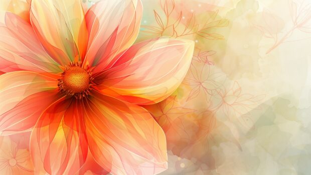 Flower watercolor HD wallpaper with intricate petal details.