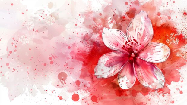 Flower watercolor wallpaper 4K with intricate petal details.