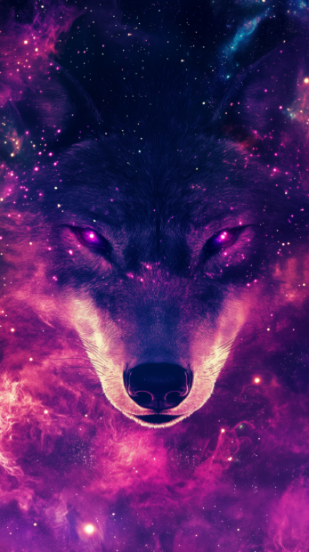 Galaxy Wolf Wallpaper for mobile.