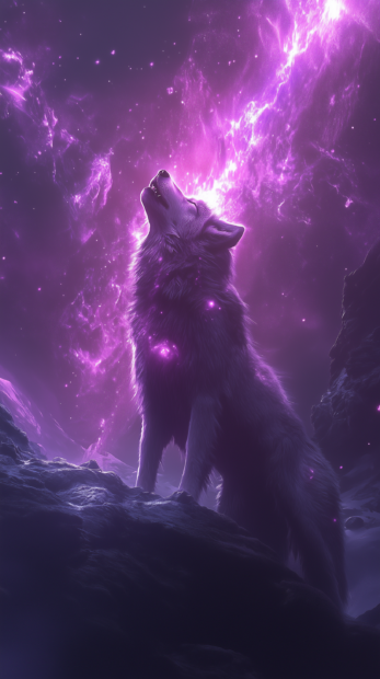 Galaxy Wolf iPhone Wallpaper free download.