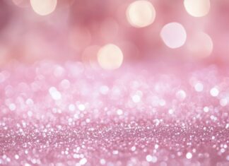 Glitter background 4K in soft pink with a dreamy glow.