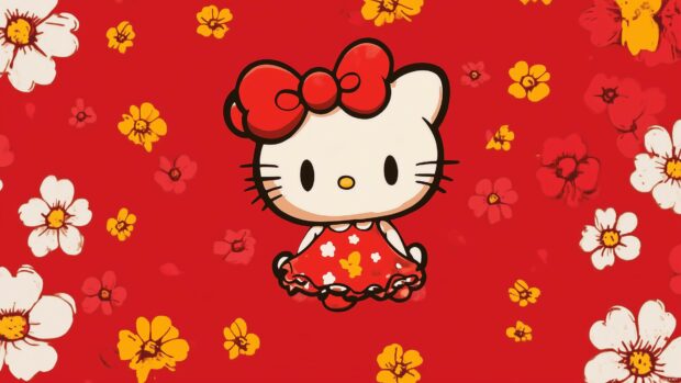 Hello Kitty Wallpaper 4K for desktop.