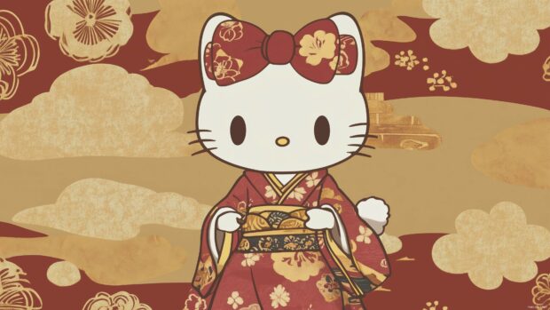 Hello Kitty Wallpaper 4K resolution.