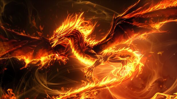 Hot Fire dragon HD PC wallpaper.