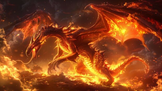 Hot Fire dragon HD wallpaper.