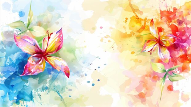 Intricate flower watercolor background with delicate details.