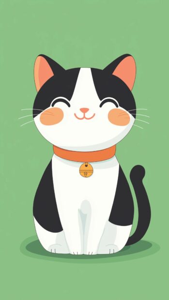 Kawaii cat wallpaper with a Smiling cat.