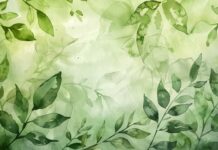 Lively green watercolor wallpaper with fresh, natural tones.