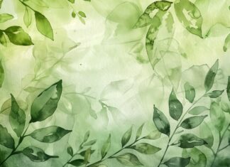 Lively green watercolor wallpaper with fresh, natural tones.