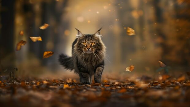 Lovely Cat Desktop wallpaper 4K.