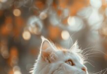 Lovely white Cat wallpaper for mobile.