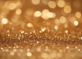 Luxurious glitter full HD background in rich gold tones.