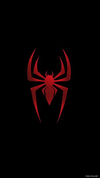 Minimalist Spiderman logo wallpaper.