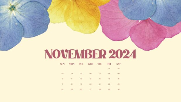 November 2024 Calendar Desktop Colorful Background.