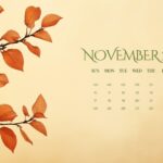 November 2024 Calendar Desktop Fall Wallpaper.