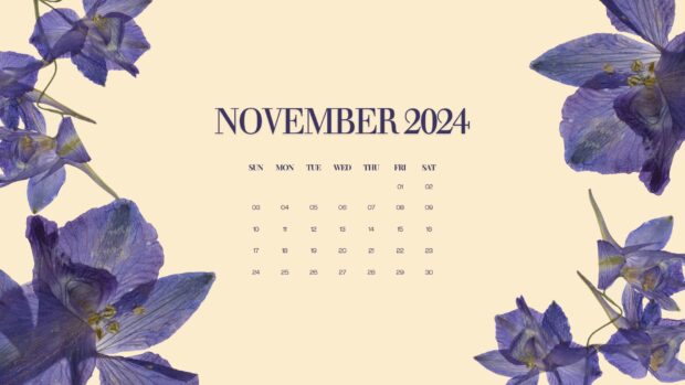 November 2024 Calendar Desktop Simple Background.