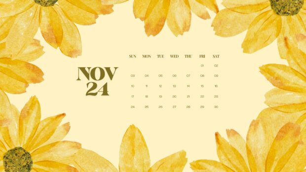 November 2024 Calendar HD Desktop Wallpaper.