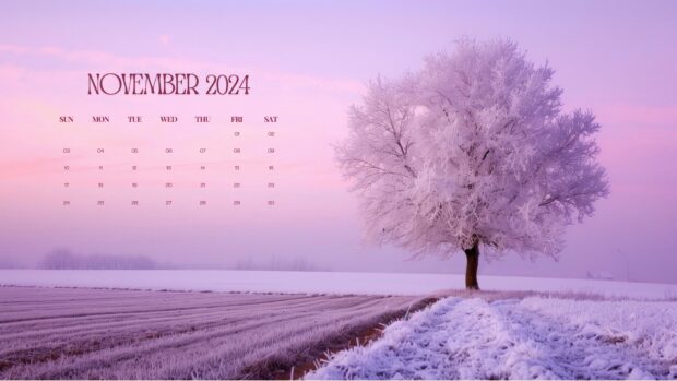 November 2024 Calendar HD Wallpaper Winter Coming.