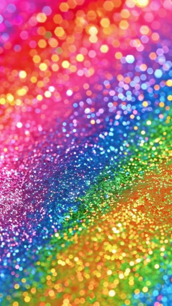 Rainbow glitter iPhone background.