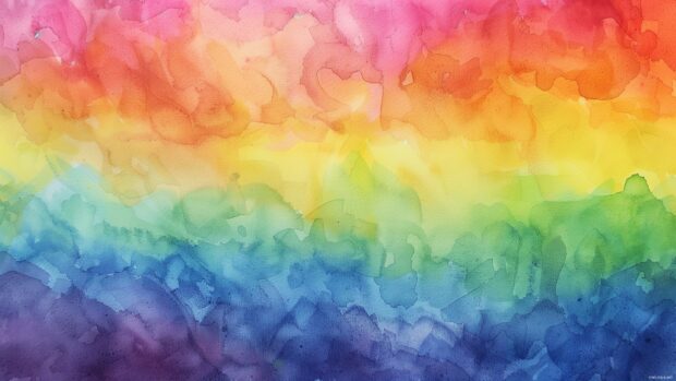 Rainbow watercolor 4K background for laptop.