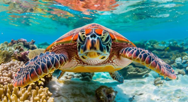 Sea turtle desktop wallpaper HD.