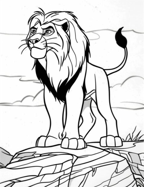 Simba Lion king coloring book pages.