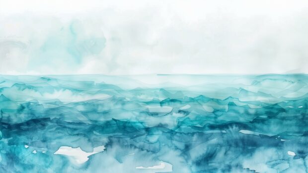 Soft light blue watercolor desktop background with calming, serene tones .