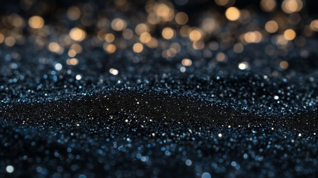 Sparkling black glitter desktop wallpaper with deep shimmer.