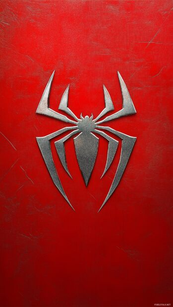 Spiderman 2K logo with a subtle web pattern overlay on a solid red background.