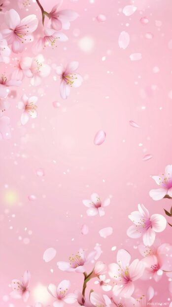 Spring cherry blossom wallpaper celebrating the season of renewal with cherry blossoms, for phone background.