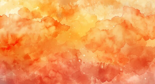 Warm orange watercolor wallpaper HD with vibrant hues.