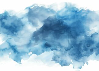 Watercolor background in shades of blue.