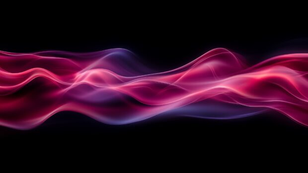 Waves of red flames swirling and curling across a pitch black background.