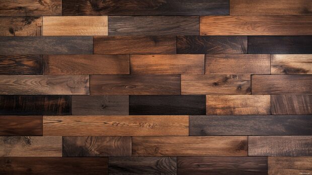 Wood desktop 4K background with a modern wooden panel background with uniform planks and a sleek finish.