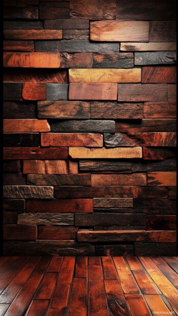 Wooden mobile background HD.