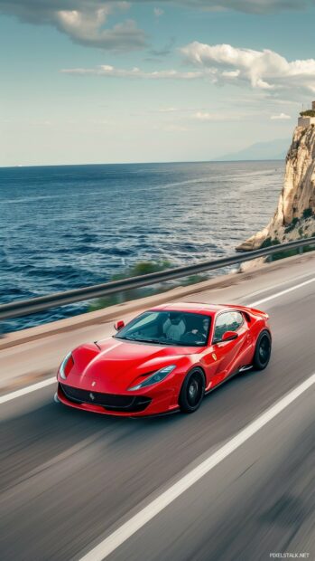 1080x1920 Wallpapers HD with Cool car driving along a coastal highway.