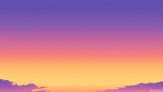 1920x1080 Desktop HD wallpaper with a gradient sunset sky fading from soft orange to deep purple, with smooth color transitions and no harsh details.