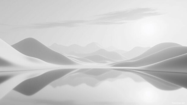 1920x1080 wallpaper with a clean, white horizon line separating light gray tones, creating a minimalist landscape illusion.