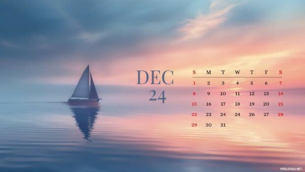 2024 December Calendar Desktop Wallpaper HD.