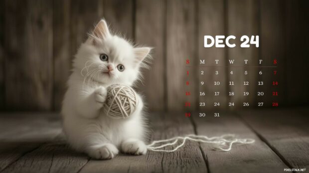 2024 December Calendar Wallpaper HD 1080p.